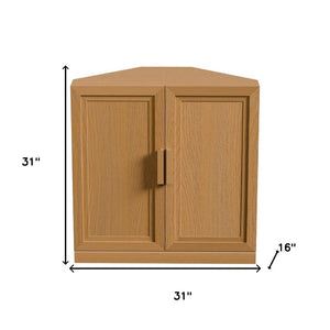 HomeRoots 31" Black Wood Corner Accent Cabinet – Stylish Storage Solution for Modern Spaces & Nooks 712122