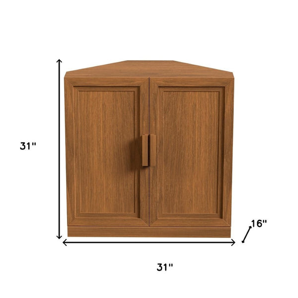 HomeRoots 31" White Wood Corner Accent Cabinet - Stylish Space-Saving Storage Solution for Any Room 712124