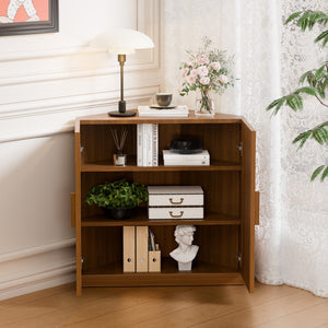 HomeRoots 31" White Wood Corner Accent Cabinet - Stylish Space-Saving Storage Solution for Any Room 712124