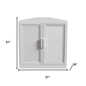 HomeRoots 31" Brown Wood Corner Accent Cabinet – Stylish Two-Door Storage for Living Room & Dining Areas 712125