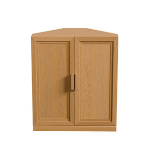 HomeRoots 31" Black Wood Corner Accent Cabinet – Stylish Space-Saving Storage with Two Doors for Any Room 712126