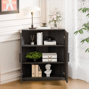 HomeRoots 31" Brown Wood Corner Accent Cabinet - Stylish Storage Solution for Any Room, Space-Saving Design! 712127
