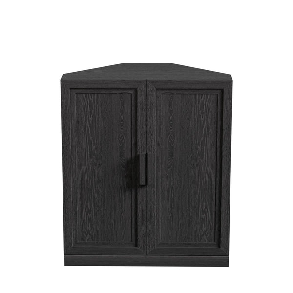 HomeRoots 31" Brown Wood Corner Accent Cabinet - Stylish Storage Solution for Any Room, Space-Saving Design! 712127