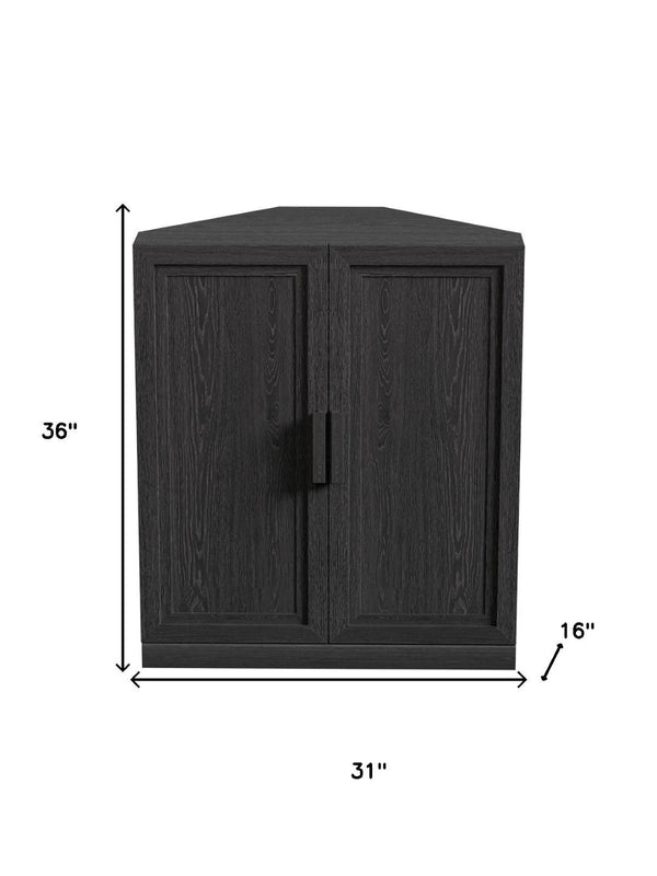 HomeRoots 31" Brown Wood Corner Accent Cabinet - Stylish Storage Solution for Any Room, Space-Saving Design! 712127