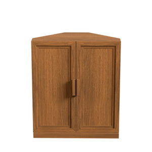 HomeRoots 31" Elegant White Wood Corner Accent Cabinet - Space-Saving Storage Solution for Any Room Decor 712128