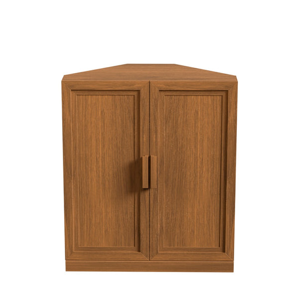 HomeRoots 31" Elegant White Wood Corner Accent Cabinet - Space-Saving Storage Solution for Any Room Decor 712128