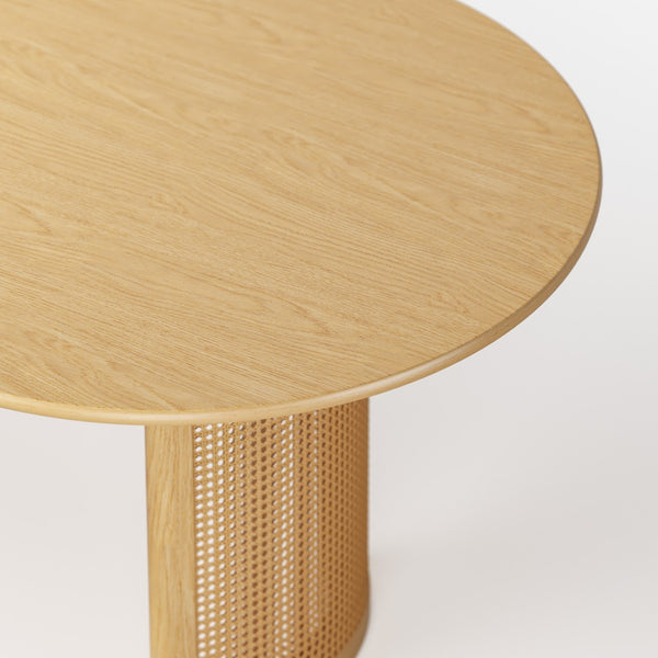 HomeRoots 79" Natural Solid Wood Oval Dining Table with Mirrored Double Pedestal Base for Elegant Gatherings 712136