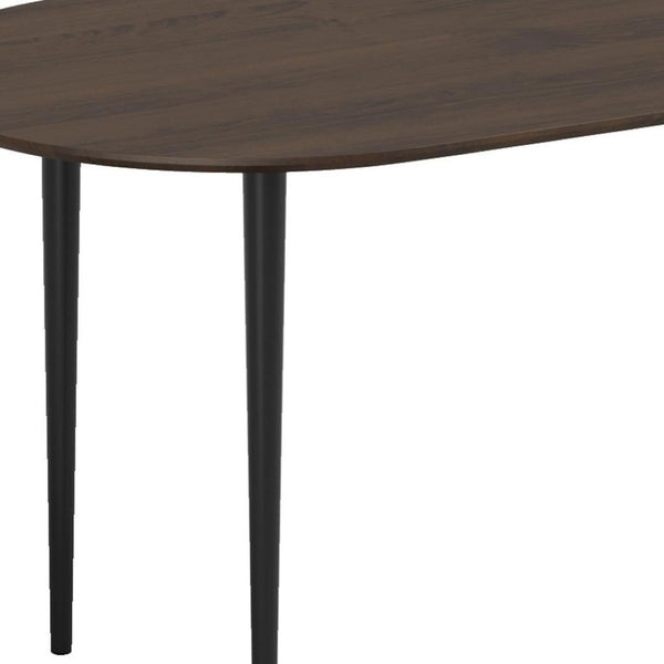 HomeRoots 67" Elegant Oval Dining Table with Mirrored Base - Premium Solid Wood Craftsmanship for Any Space 712138