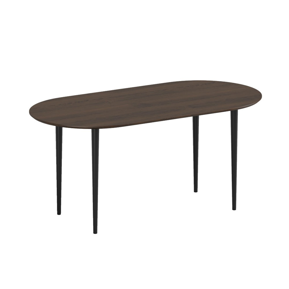 HomeRoots 67" Elegant Oval Dining Table with Mirrored Base - Premium Solid Wood Craftsmanship for Any Space 712138