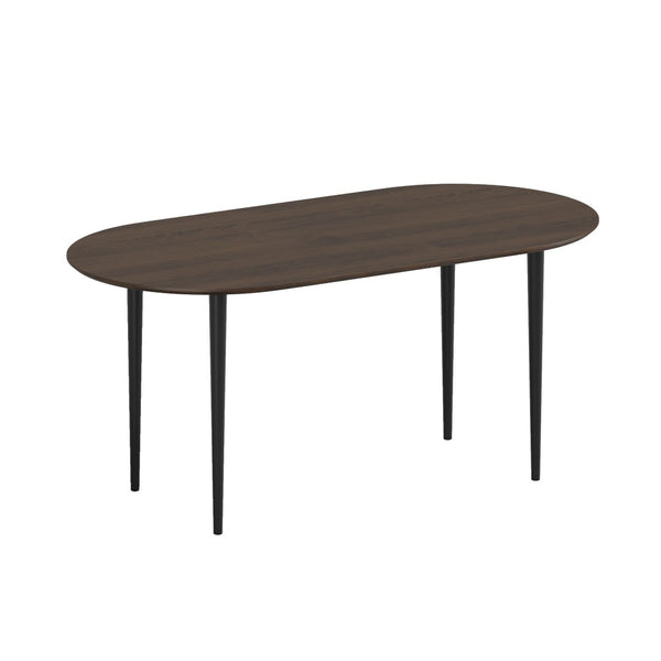 HomeRoots 67" Elegant Oval Dining Table with Mirrored Base - Premium Solid Wood Craftsmanship for Any Space 712138