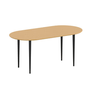 HomeRoots 79" Black Solid Wood Oval Dining Table with Mirrored Double Pedestal Base - Elegant & Durable Design 712139