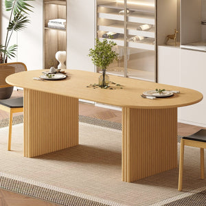 HomeRoots 79" Elegant Black Solid Wood Oval Dining Table with Mirrored Base - Perfect for Entertaining & Family Meals 712141