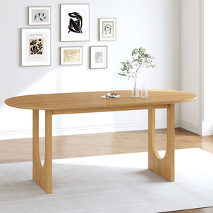 HomeRoots 79" Black Solid Wood Oval Dining Table with Mirrored Pedestal Base - Modern Elegance for Any Space 712144