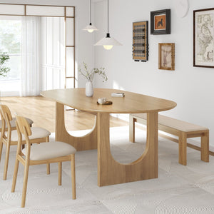 HomeRoots 79" Black Solid Wood Oval Dining Table with Mirrored Pedestal Base - Modern Elegance for Any Space 712144