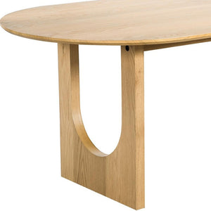 HomeRoots 79" Black Solid Wood Oval Dining Table with Mirrored Pedestal Base - Modern Elegance for Any Space 712144