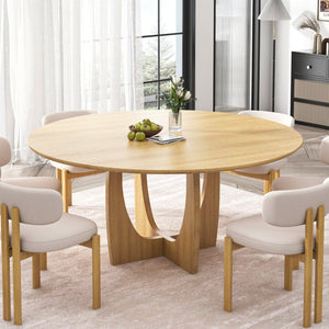 HomeRoots 45" Black Solid Wood Round Dining Table with Mirrored Double Pedestal Base for Elegant Dining Experience 712148