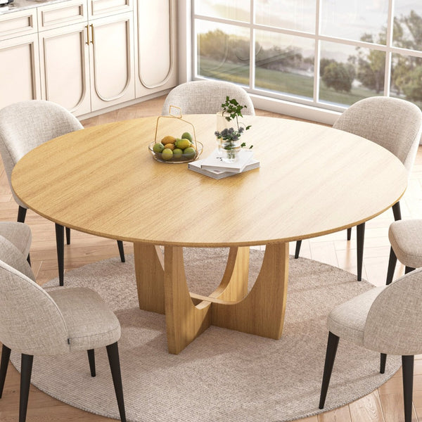HomeRoots 45" Black Solid Wood Round Dining Table with Mirrored Double Pedestal Base for Elegant Dining Experience 712148