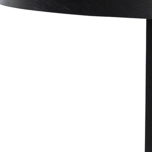 HomeRoots 52" Black Solid Wood Round Dining Table with Elegant Double Pedestal Base for Timeless Style & Durability 712149
