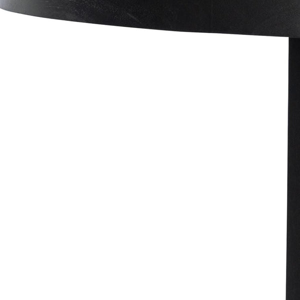 HomeRoots 52" Black Solid Wood Round Dining Table with Elegant Double Pedestal Base for Timeless Style & Durability 712149