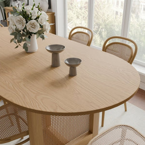 HomeRoots 67" Black Solid Oak Oval Dining Table - Elegant Double Pedestal Design for Dining & Entertaining 712156