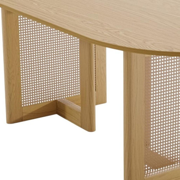 HomeRoots 67" Black Solid Oak Oval Dining Table - Elegant Double Pedestal Design for Dining & Entertaining 712156