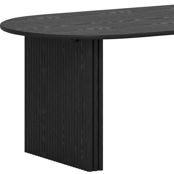 HomeRoots 67" Natural Solid Wood Oval Dining Table with Mirrored Double Pedestal Base - Seats 6, Durable Style 712157