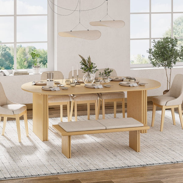 HomeRoots 67" Black Solid Wood Oval Dining Table with Mirrored Double Pedestal Base for Elegant Dining Spaces 712158