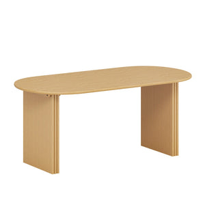 HomeRoots 67" Black Solid Wood Oval Dining Table with Mirrored Double Pedestal Base for Elegant Dining Spaces 712158