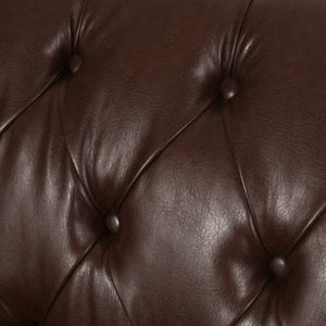 English Elm Sectional-3 Curved L-shaped Sofa with Chaise Hardwood Frame Deep Foam Living Room 71216.00DBRN