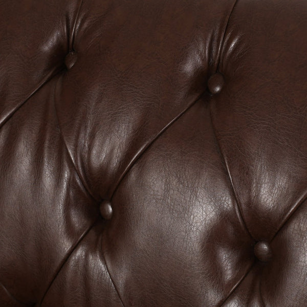 English Elm Sectional-3 Curved L-shaped Sofa with Chaise Hardwood Frame Deep Foam Living Room 71216.00DBRN