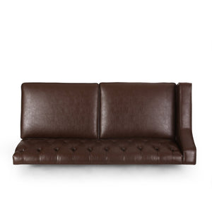 English Elm Sectional-3 Curved L-shaped Sofa with Chaise Hardwood Frame Deep Foam Living Room 71216.00DBRN
