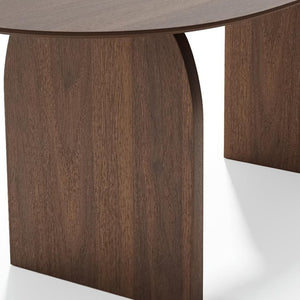 HomeRoots 67" Elegant Black Solid Wood Oval Dining Table with Mirrored Double Pedestal Base for 6 Guests 712161