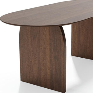 HomeRoots 67" Elegant Black Solid Wood Oval Dining Table with Mirrored Double Pedestal Base for 6 Guests 712161