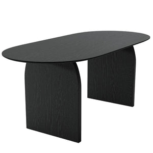 HomeRoots 67" Natural Solid Wood Oval Dining Table with Mirrored Double Pedestal Base for Elegant Gatherings 712162
