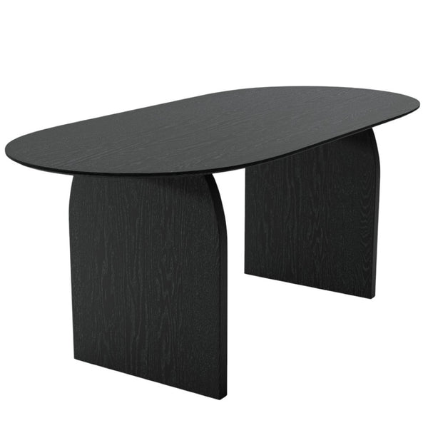 HomeRoots 67" Natural Solid Wood Oval Dining Table with Mirrored Double Pedestal Base for Elegant Gatherings 712162