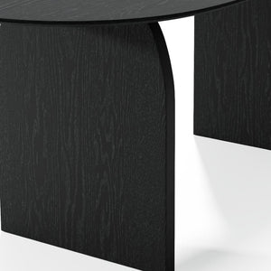 HomeRoots 67" Natural Solid Wood Oval Dining Table with Mirrored Double Pedestal Base for Elegant Gatherings 712162