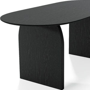 HomeRoots 67" Natural Solid Wood Oval Dining Table with Mirrored Double Pedestal Base for Elegant Gatherings 712162