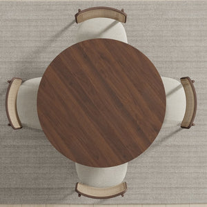 HomeRoots 42" Black Solid Wood Round Dining Table - Timeless Pedestal Design for Stylish Gatherings & Comfort 712164