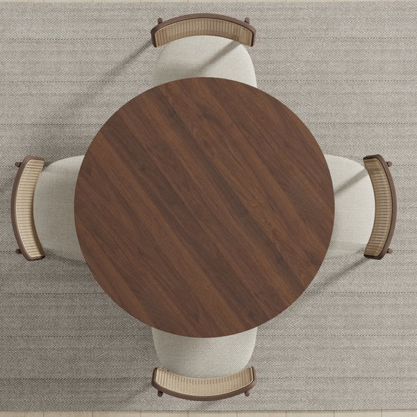 HomeRoots 42" Black Solid Wood Round Dining Table - Timeless Pedestal Design for Stylish Gatherings & Comfort 712164