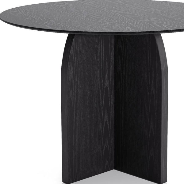 HomeRoots 42" Beige Solid Wood Round Dining Table with Pedestal Base - Perfect for Modern & Classic Homes! 712165