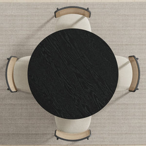 HomeRoots 42" Beige Solid Wood Round Dining Table with Pedestal Base - Perfect for Modern & Classic Homes! 712165