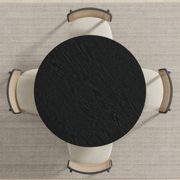 HomeRoots 42" Beige Solid Wood Round Dining Table with Pedestal Base - Perfect for Modern & Classic Homes! 712165