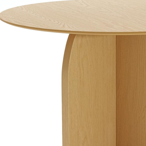 HomeRoots 45" Brown Solid Wood Round Dining Table with Pedestal Base - Timeless Elegance for Every Occasion 712166