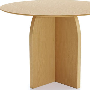 HomeRoots 45" Brown Solid Wood Round Dining Table with Pedestal Base - Timeless Elegance for Every Occasion 712166