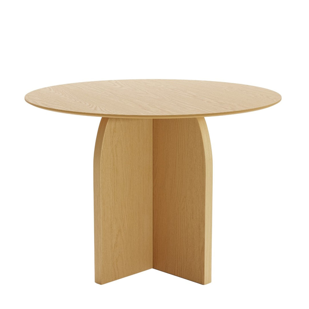 HomeRoots 45" Brown Solid Wood Round Dining Table with Pedestal Base - Timeless Elegance for Every Occasion 712166