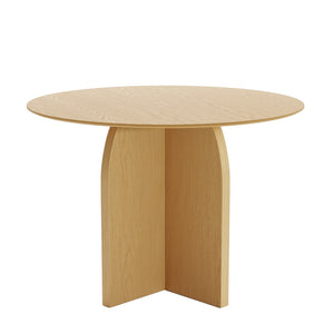 HomeRoots 45" Brown Solid Wood Round Dining Table with Pedestal Base - Timeless Elegance for Every Occasion 712166