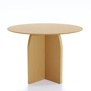 HomeRoots 45" Brown Solid Wood Round Dining Table with Pedestal Base - Timeless Elegance for Every Occasion 712166