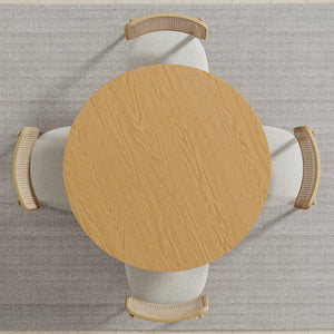 HomeRoots 45" Brown Solid Wood Round Dining Table with Pedestal Base - Timeless Elegance for Every Occasion 712166