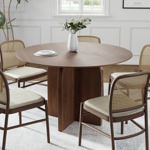 HomeRoots 45" Black Solid Wood Round Dining Table with Pedestal Base – Perfect for Family Meals & Gatherings 712167