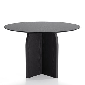 HomeRoots 45" Beige Solid Wood Round Dining Table with Pedestal Base - Stylish Centerpiece for Any Home 712168